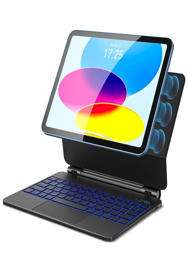 FUWANG Keyboard Case for iPad (A16) 11th Generation 2025 & 10th Gen 2022 - Backlit Magic-Style Keyboard with Multi-Touch Trackpad, Floating Cantilever Stand Keyboard for iPad 10th /11th Gen (Black) - Image 1