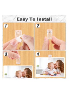 Excefore 60 Pieces Plastic Self-Adhesive Clips, Small Hanging Spring Clips for Photo Posters Document, Clips for Home Office Classroom  - Image 5