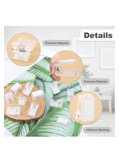 Excefore 60 Pieces Plastic Self-Adhesive Clips, Small Hanging Spring Clips for Photo Posters Document, Clips for Home Office Classroom  - Image 3
