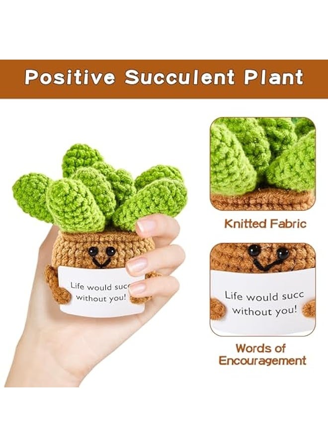 نيبمينينت هدايا نباتات عصارية إيجابية: دمى كروشيه للدعم العاطفي، هدايا عيد ميلاد للنساء والرجال وزملاء العمل والطلاب - زينة مكتبية لطيفة ومضحكة من البطاطس الإيجابية لتخفيف الضغط - Image 2