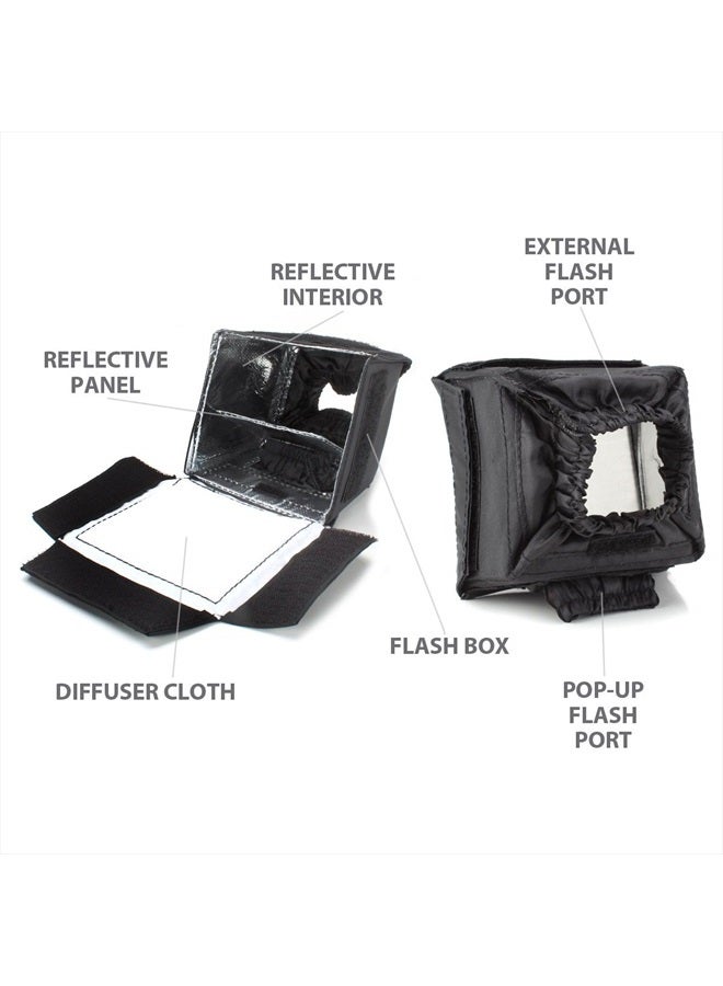 ENHANCE موزع ضوء الكاميرا سوفت بوكس للسرعة الخارجية والقابلة للطي، تصميم عالمي، متوافق مع Neewer و Altura و Youngnuo و Canon و Nikon والمزيد من فلاشات السرعة - Image 4