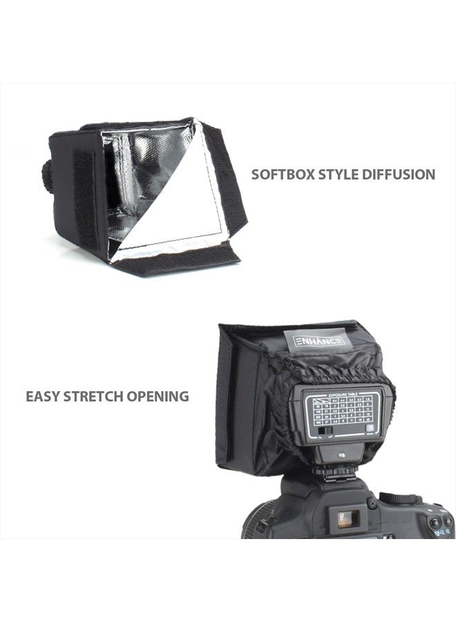 ENHANCE موزع ضوء الكاميرا سوفت بوكس للسرعة الخارجية والقابلة للطي، تصميم عالمي، متوافق مع Neewer و Altura و Youngnuo و Canon و Nikon والمزيد من فلاشات السرعة - Image 5