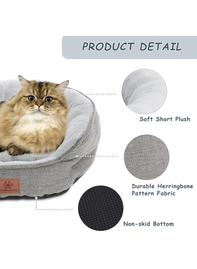 WINDRACING Cat Beds for Indoor Cats,Small Dog Bed,Cuddler Dog Beds,Calming Dog Bed Donut,Soft Anxiety Cozy Pet Beds,Puppy Bed for Small/Medium Dogs Washable Roun - Image 2