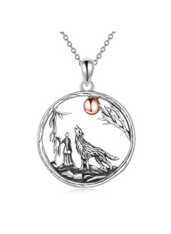WINNICACA Wolf Necklace For Women Sterling Silver Wolf And Girl Gifts Wolf Pendant Animal Wolf Jewelry Wolf Gifts For Women Teens Daughter Birthdaystyle 2  - Image 1