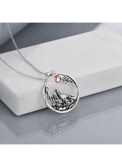 WINNICACA Wolf Necklace For Women Sterling Silver Wolf And Girl Gifts Wolf Pendant Animal Wolf Jewelry Wolf Gifts For Women Teens Daughter Birthdaystyle 2  - Image 2