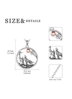 WINNICACA Wolf Necklace For Women Sterling Silver Wolf And Girl Gifts Wolf Pendant Animal Wolf Jewelry Wolf Gifts For Women Teens Daughter Birthdaystyle 2  - Image 3