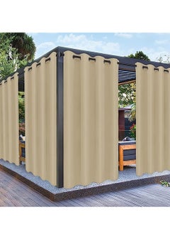 Outdoor Curtains for Patio Waterproof – Weatherproof, UV and Fade Resistant Outside Curtains for Gazebo, Front Porch, Pergola, Sun Blocking Privacy Curtain, 52 x 84 inch, 2 Panel, Beige