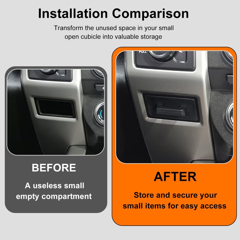 RAVOTOM Storage Drawer Tray Compatible with 2015-2020 Ford F150 Accessories Center Console Organizer Cubby Drawer Box Hidden Insert Extra Storage Compartment - Image 4