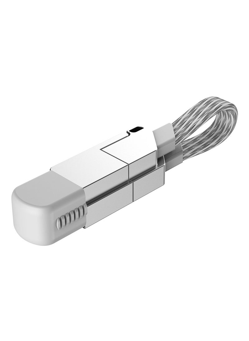 USB C Cable 60W, Fast Charging Data Sync, 4 in 1 Multi Charging Cable, Zinc Alloy Magnetic Keychain Charger Cord,Flat Braided Anti-Tangle Charger Cord Combo Lightning/Type C/USB A Ports 【5ft】  - Image 1