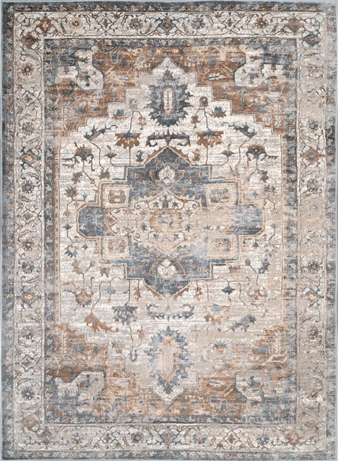 إن كي أكس سجادة غرفة معيشة على الطراز العرقي مصنوعة من الكشمير المقلد مع قاعدة بلاستيكية منقط - Image 2