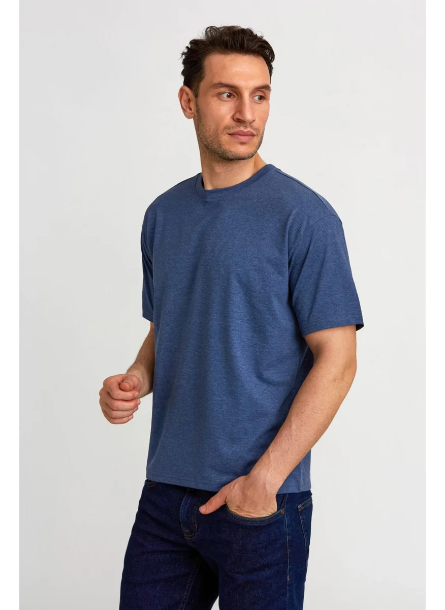 Bisse Basic Over Size T-Shirt Indigo Melaj TS2410N24199_D103