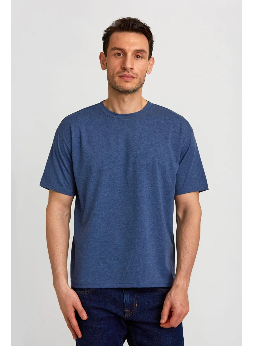 Bisse Basic Over Size T-Shirt Indigo Melaj TS2410N24199_D103