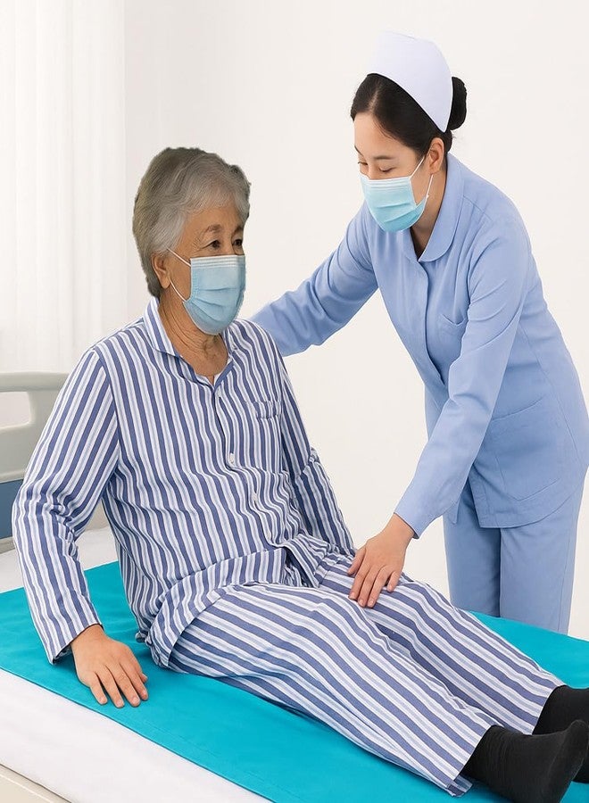 ZipSeven Patient Slide Sheet for Transfer Sheet for Bed Mobility Sliding Draw Sheet for Elderly Bed Sheets Sliding Transfer Aid for Cars, Vehicles (ABlue, Medium) - Image 5