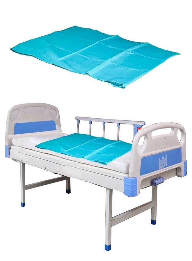 ZipSeven Patient Slide Sheet for Transfer Sheet for Bed Mobility Sliding Draw Sheet for Elderly Bed Sheets Sliding Transfer Aid for Cars, Vehicles (ABlue, Medium) - Image 1