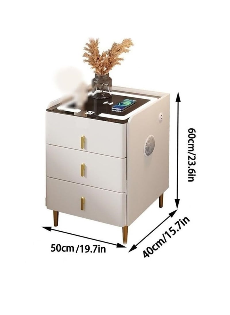 منزل منظم طاولة ذكية بجانب السرير متعددة الوظائف مع منفذ شحن لاسلكي ومكبر صوت بلوتوث للمنزل وغرفة المعيشة وغرفة النوم والفندق والمكتب - Image 2