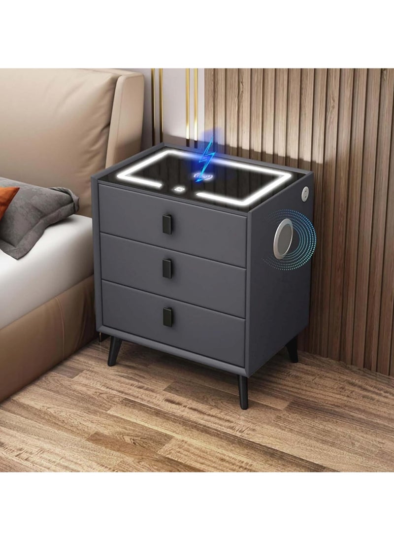 Organized Home Smart Bedside Table Multifunctional Wireless Charging USB Port and Bluetooth Speaker for Home Living Room Bedroom Hotel Office  - Image 1