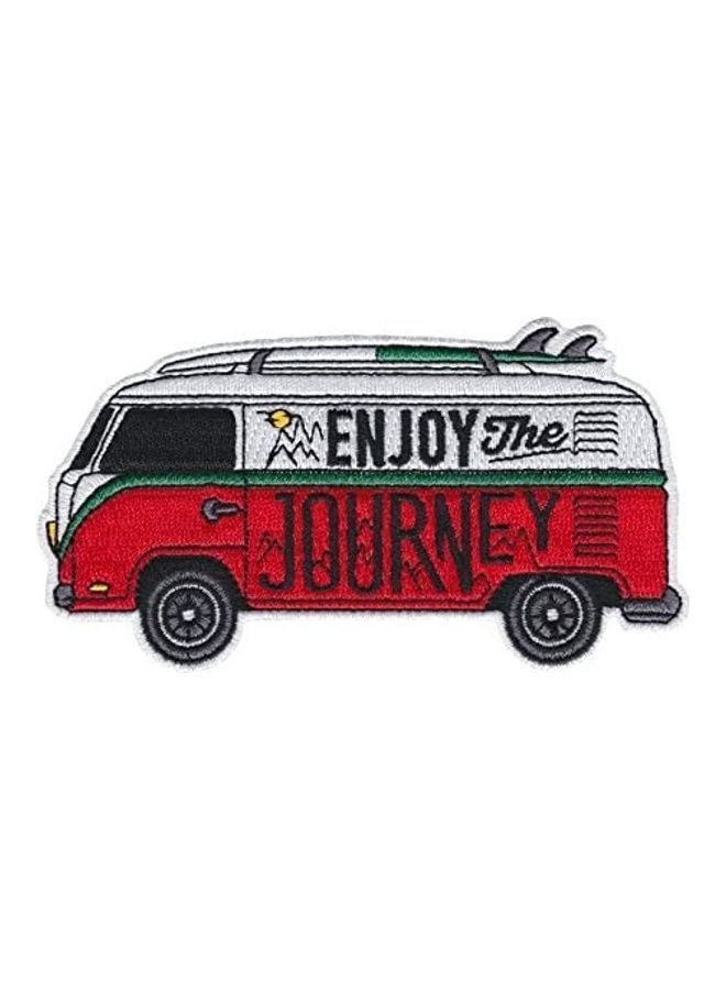 نيبمينينت رقعة مطرزة بعبارة "Enjoy The Journey" أخضر/أحمر/أبيض 