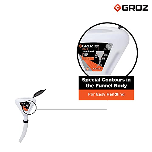 Groz Smart Funnel for Petrol, Diesel, Kerosene | Capacity -1.7 Litres | V Shape funnel with Filter | Smart Funnel with Cap & Flexible Spout FNL/8 - Image 3