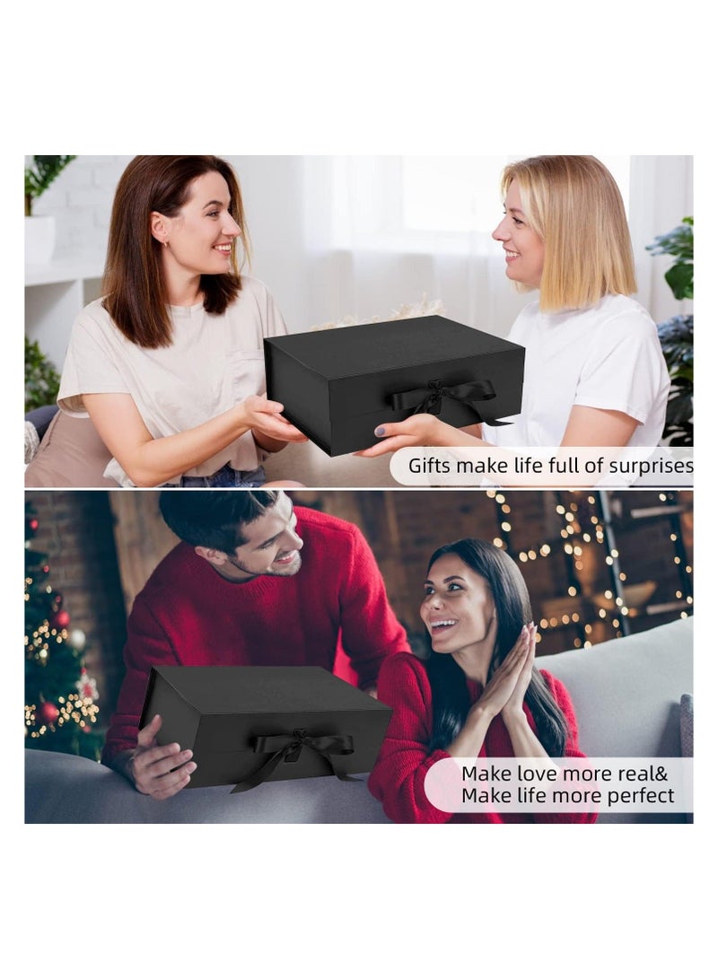 general Luxury Magnetic Gift Box, Black Large Gift Box with Ribbon,Folding Gift Boxes for Presents With Lid, Suitable for Festival, Birthday, Anniversary, etc - Image 2