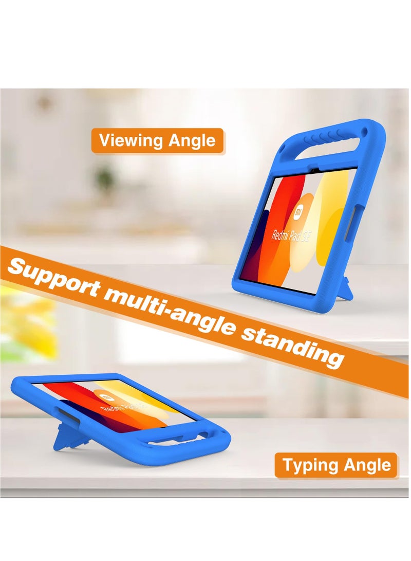 Kids Case For Xiaomi Redmi Pad SE 11" (2023) EVA Foam Lightweight Shockproof Duarable Tablet Cover with Handle Stand Case For Children Firendly (Blue)  - Image 3