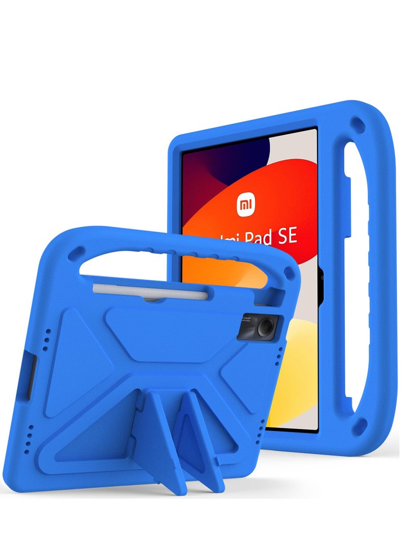 Kids Case For Xiaomi Redmi Pad SE 11" (2023) EVA Foam Lightweight Shockproof Duarable Tablet Cover with Handle Stand Case For Children Firendly (Blue)  - Image 2