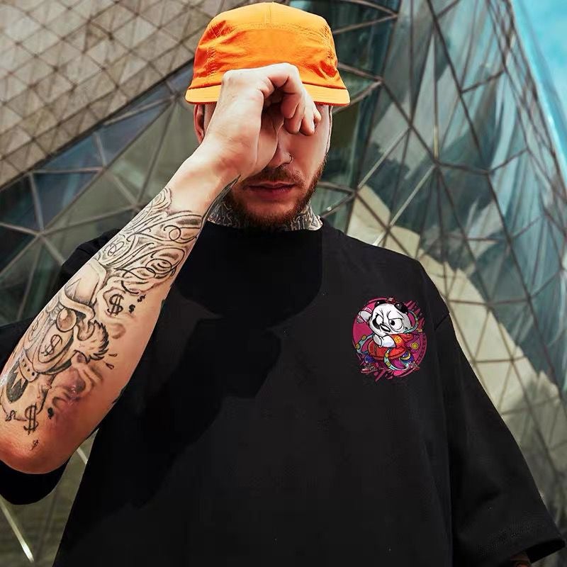 National Trend Short-Sleeved T-Shirts for Men and Women Chinese Style Fat Loose T-Shirts 2021 Summer Trendy Brand Large Size Half-Sleeved Tops - Image 5