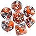 QMAY DND Dice Set DD Polyhedral Dice 7 Pcs for Dungeons and Dragons Candy Orange and Black - Image 2