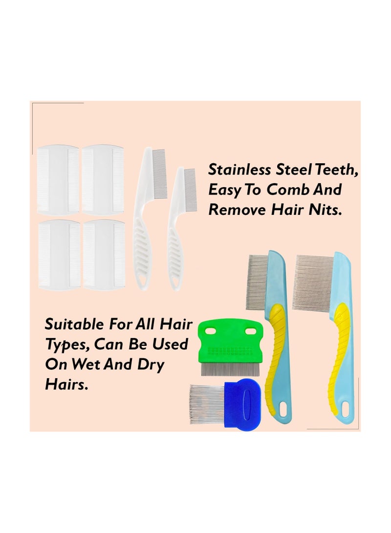 Estrico 10 Pieces Hair Nit Combs Remove Head Nits Fine Tooth Head Nit Combs For Pets Adults And Kids - Image 2