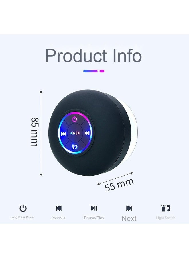 NIBEMINENT Bathroom Suction Cup Waterproof Bluetooth Speaker Portable Home Outdoor Led Dazzling Light Emitting Small Speaker  - Image 4