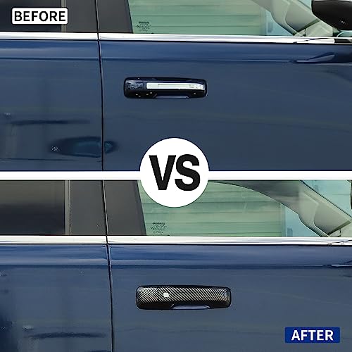 JWWY Door Handle Cover Trim for Dodge Ram 1500 2500 3500 20182026 Exterior Door Handle Protection Cover Carbon Fiber - Image 3