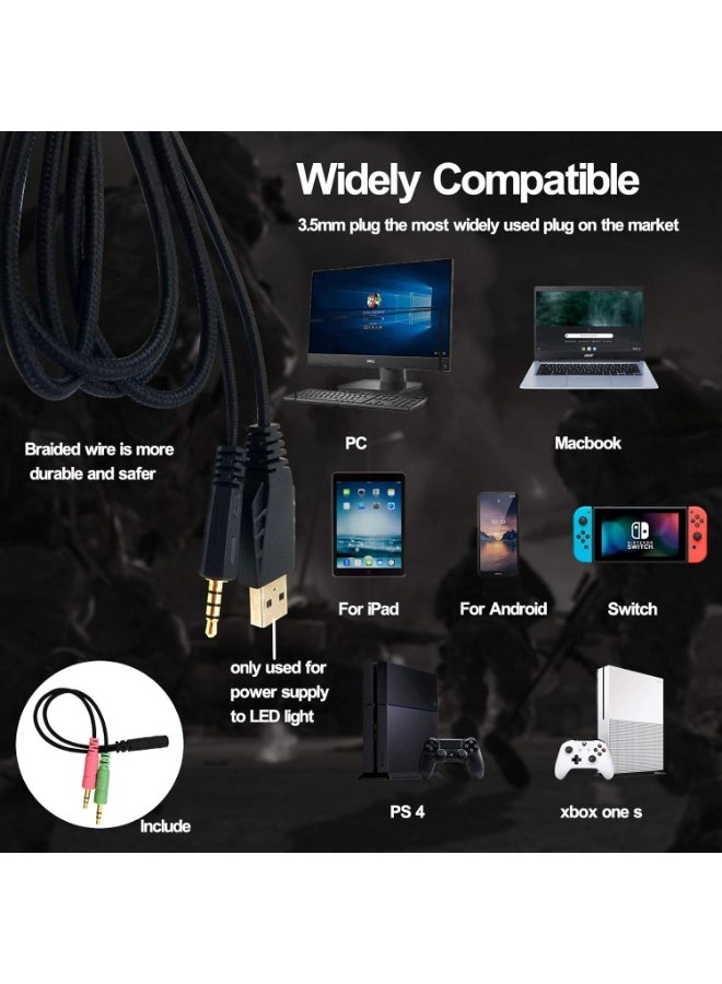 Beexcellent GM7 Gaming Headset - 50MM Drivers - Inline Volume Controll - LED Lighting - Image 2