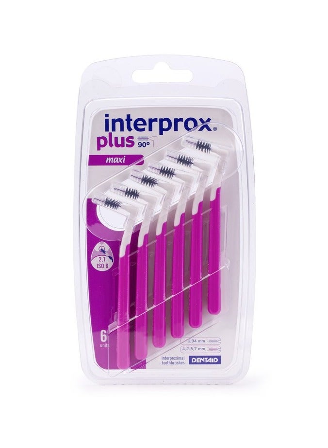 إنتربروكس فرشاة Interprox Interproximal لإزالة الأغشية الحيوية الفموية من الفراغات بين الأسنان بشكل كامل Maxi 2.1 مم 6 وحدات - Image 1