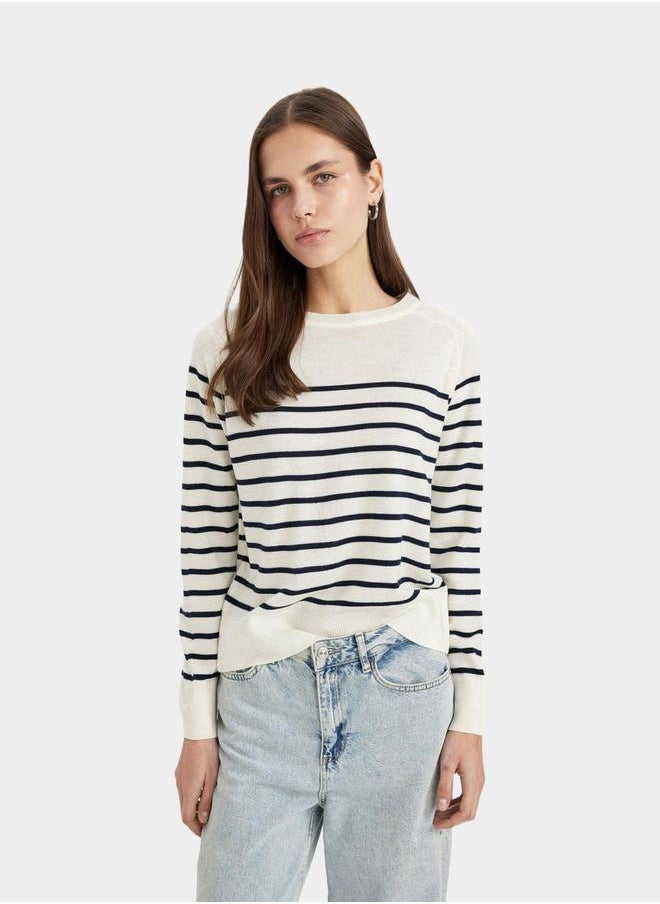 Striped Crew Neck Regular Fit Sweater - pzsku/ZA06FD347F7A20892E413Z/45/_/1738061051/aefbb02f-a24c-4c5d-bba8-a774e4d24fb8