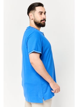 LEE Men Regular Fit Embroidered Logo Short Sleeves Polo Shirt, Blue  - Image 2