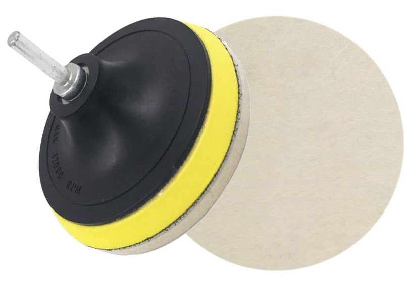 DIY Crafts DIY Crafts 3" inch 1 Set - 1, 1 Pc Felt Pad, Backing Pad; Universal Nut; Wool Polishers Polishing Clean Buffing Pad Bonnet for Upholstery Car(3" inch 1 Set - 1, 1 Pc Felt Pad)  - Image 1