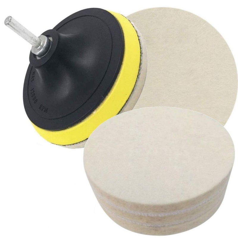 DIY Crafts DIY Crafts 3" inch 1 Set - 1, 1 Pc Felt Pad, Backing Pad; Universal Nut; Wool Polishers Polishing Clean Buffing Pad Bonnet for Upholstery Car(3" inch 1 Set - 1, 1 Pc Felt Pad)  - Image 4