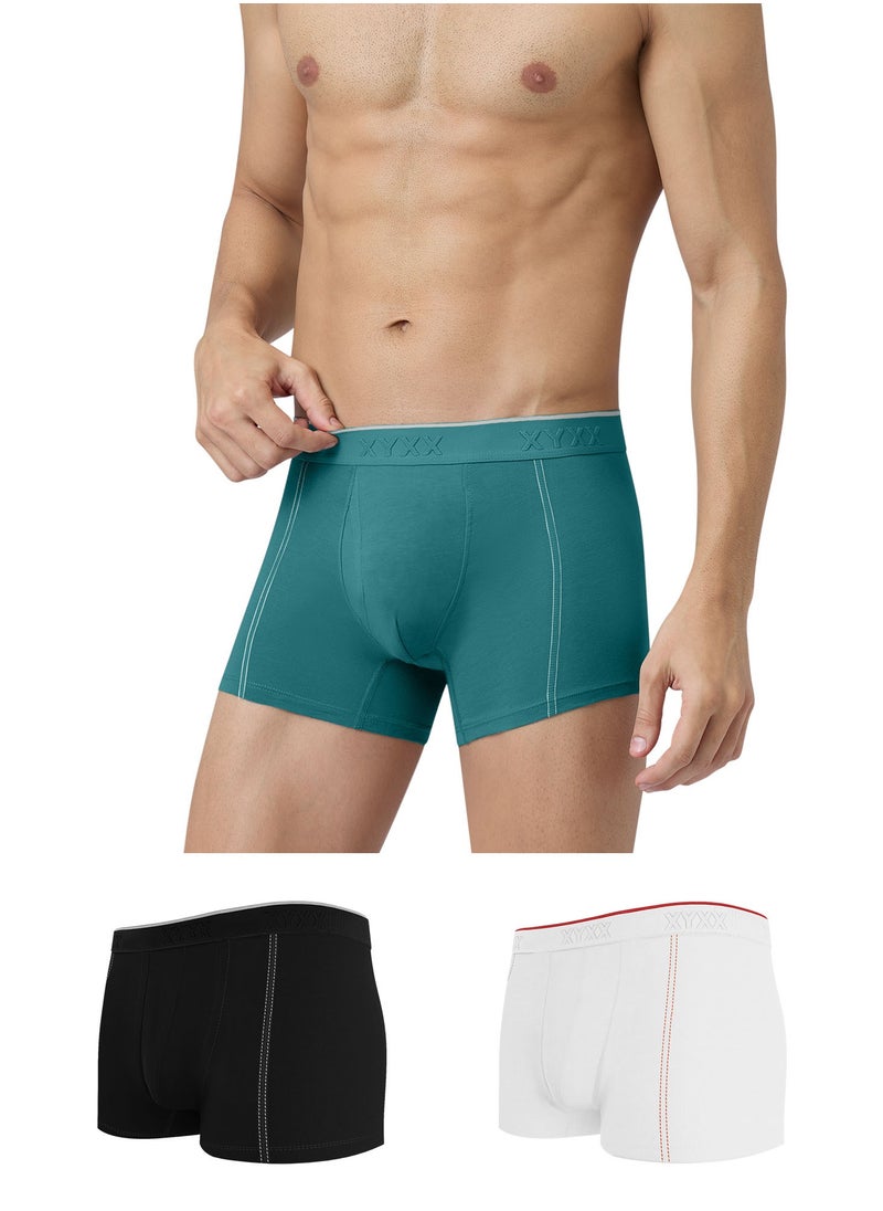 XYXX Crux IntelliFresh Cotton Solid Men Trunk Pack of 3  - Image 1