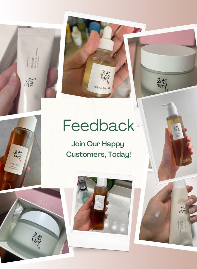 Beauty of Joseon Infinite Hydration Collection Pack For Natural Glow & Face Scrubber - Ginseng Cleansing Oil, Ginseng Essence Water, Glow Serum, Dynasty Cream, & Sunscreen Rice + Probiotics SPF50+ PA++++ 410ml - Image 3