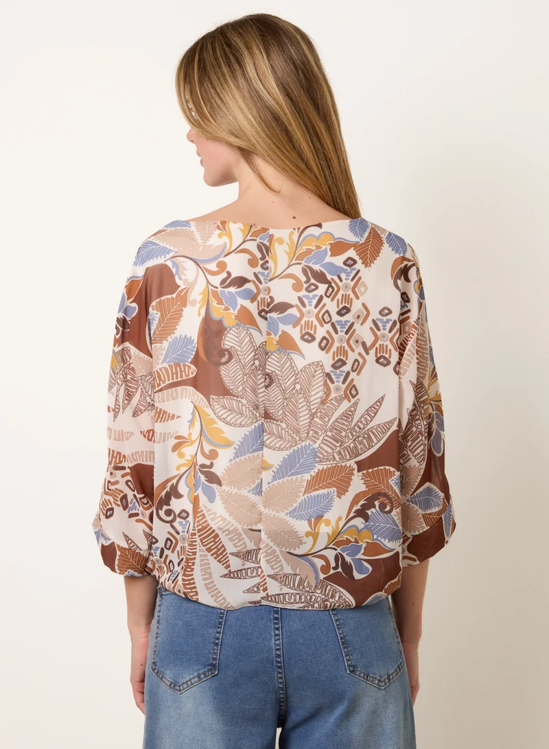بلو فانيلا Tie Front Blouse
