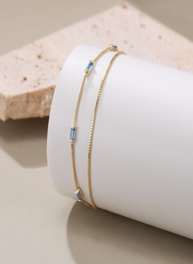 FANZE 925 Sterling Silver Birthstone Bracelets for Women, Bracelets for Women Trendy, Opal Bracelets Cubic Zirconia Bracelets, Birthday Christmas Anniversary Graduation Gifts - Image 4