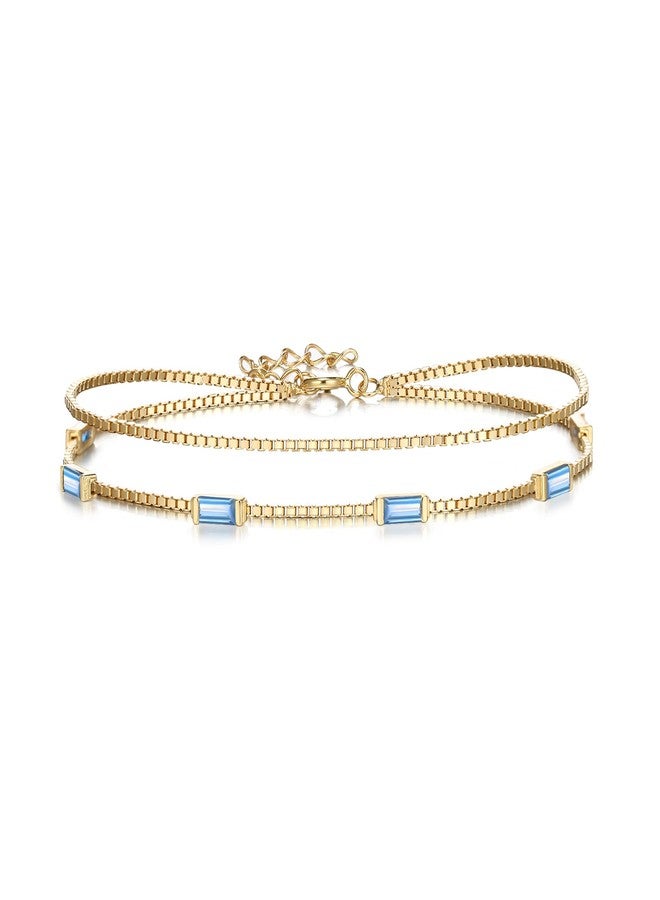 FANZE 925 Sterling Silver Birthstone Bracelets for Women, Bracelets for Women Trendy, Opal Bracelets Cubic Zirconia Bracelets, Birthday Christmas Anniversary Graduation Gifts - Image 1