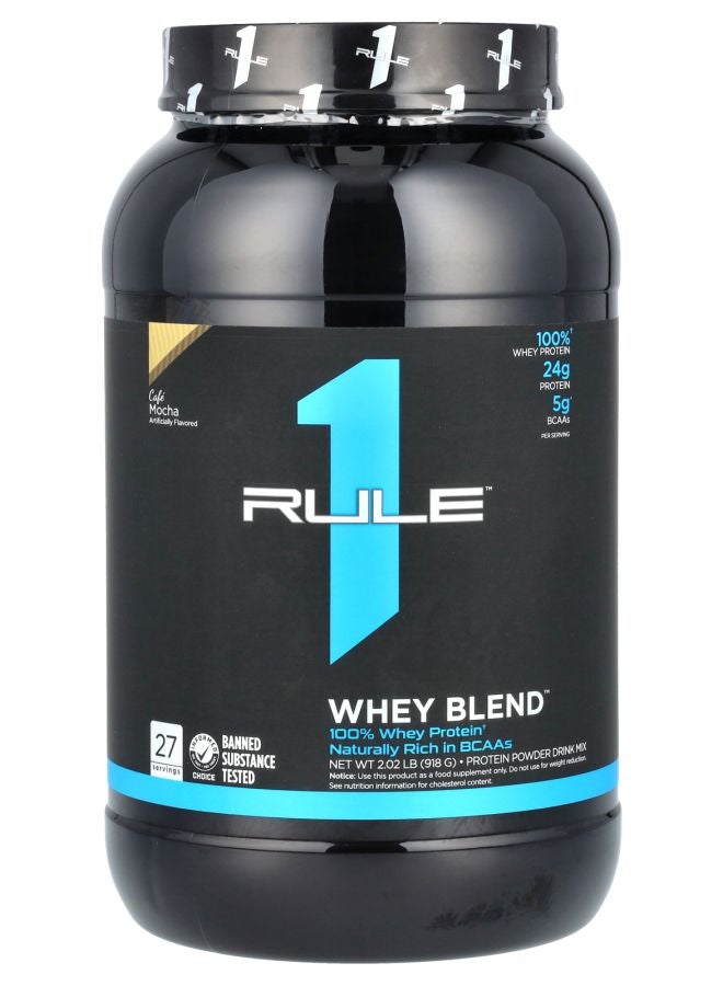 Rule One Proteins Whey Blend Protein Powder Drink Mix Cafe Mocha 2.02 lb (918 g) - Image 1