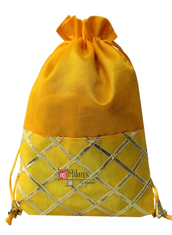 MILAN'S CREATION: Gota lace Colorful Potli Bags for Women, Shagun, Return Gift Potli Bags, Dry Fruits Potli Bags, Party Favor Gift Bags, Giveaways (Set of 6 Mix colors) - Image 5