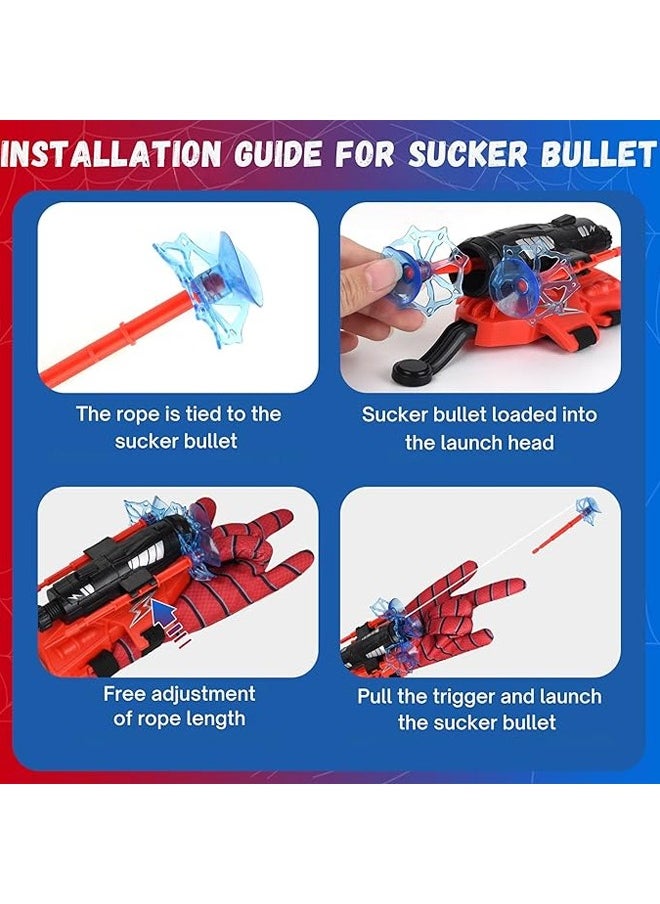 L&E Spider Web Shooter Toy Set:Includes 2 Web Shooters for kids, 2 Spider Hero Gloves,2 Spider Masks and 1 Spider Cape,with Thrilling Spider Web Shooters  - Image 2