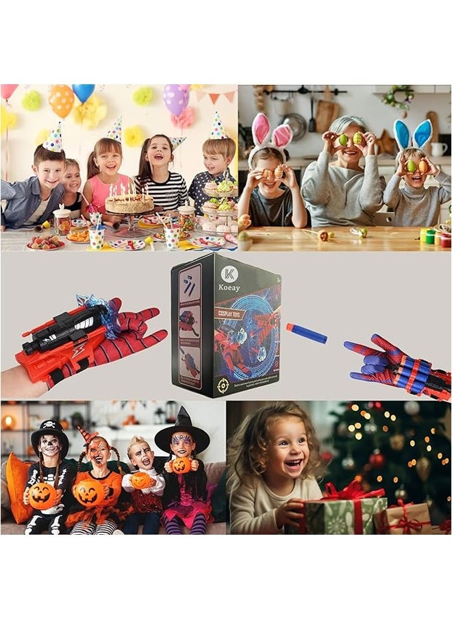 L&E Spider Web Shooter Toy Set:Includes 2 Web Shooters for kids, 2 Spider Hero Gloves,2 Spider Masks and 1 Spider Cape,with Thrilling Spider Web Shooters  - Image 5
