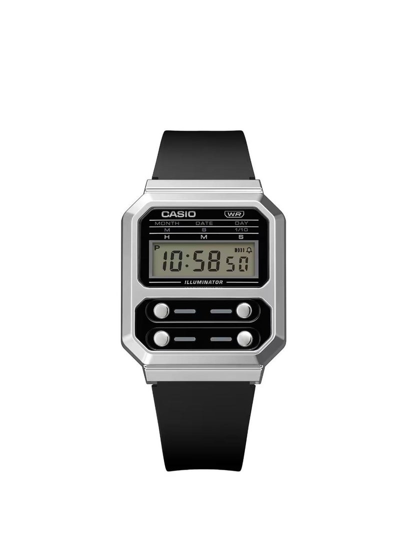 CASIO Unisex Watch Vintage Digital Clear Dial Resin Band A100WEF-1ADF - Image 2