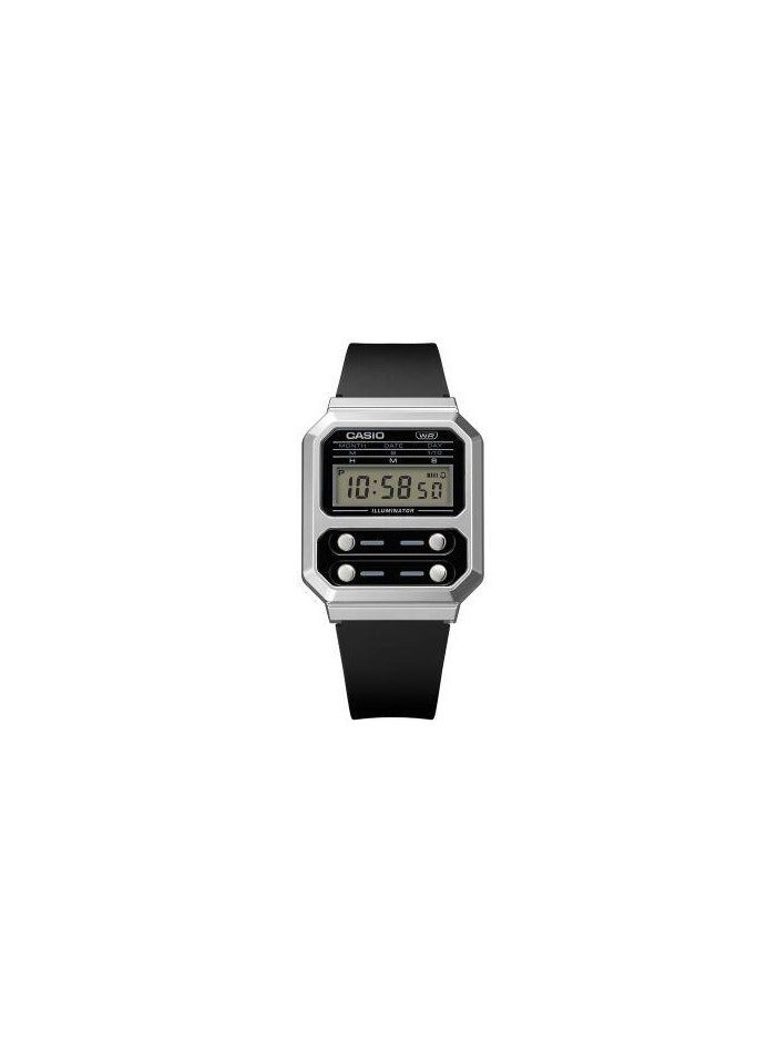 CASIO Unisex Watch Vintage Digital Clear Dial Resin Band A100WEF-1ADF - Image 4