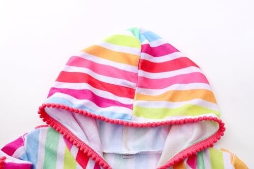 LUCKYGAL Toddler Girls Swim Cover Up Kids Swimsuit Coverup Striped Terry Beach Pool Clothes,2t 3t - Image 4