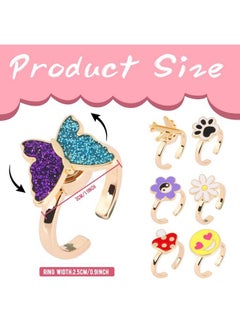 7Pcs Fidget Rings For Anxiety Butterfly Flower Stainless Steel Spinner Ring Set For Teen Girls Mood Rings Stress Relieving Wide Rings Set - pzsku/ZA0707BC88A933D62021FZ/45/_/1688624275/d78b1b1b-3757-4a31-ba27-dabd3e9c4124