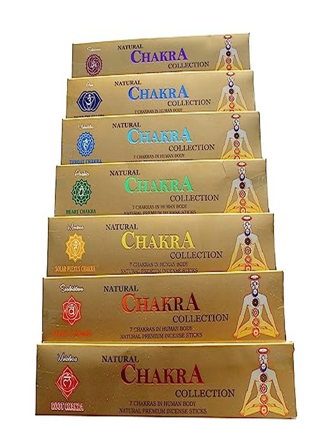 أيورفيديك مجموعة أعواد بخور أيورفيدية للشاكرات السبع | أعواد بخور طبيعية وعالية الجودة للجسم | 7 عبوات، كل عبوة تحتوي على 15 عودًا - Image 5